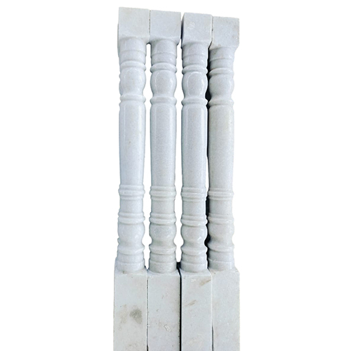 White Cylinder Marble Pillar