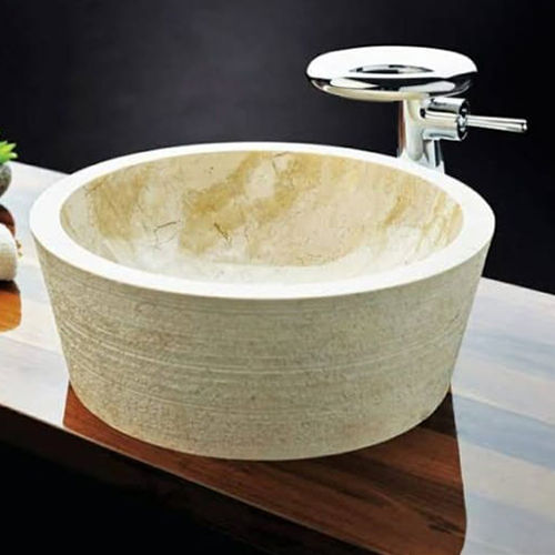 Marble Round Wash Basin - Color: White