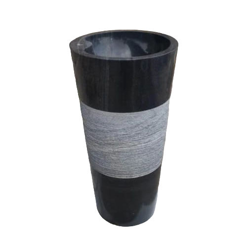 Marble Fancy Pedestal Wash Basin - Color: Black