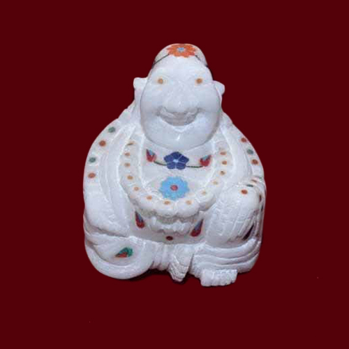 Marble Laughing Buddha Statue