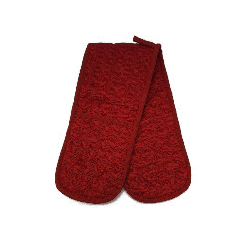 Red Color Double Oven Gloves - Fabric Type: Cotton