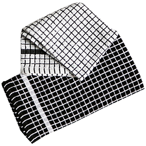 Black And White Checked Terry Kitchen Towel