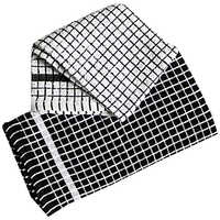 Black And White Checked Terry Kitchen Towel - Soft Square Design | Ideal For Home And Kitchen Use, Suitable For All Ages