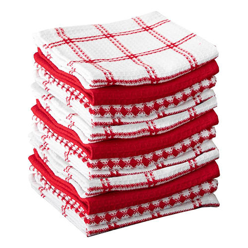 Kitchen Towel - Color: Red And White