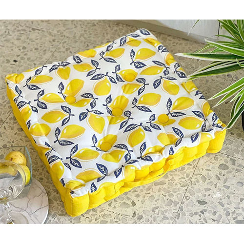 Printed Box Cushion - Color: Yellow