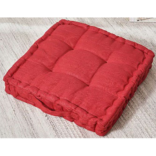 Red Color Box Cushion - Material: Cotton