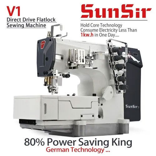 Sunsir Direct Drive Flat Lock Sewing Machines - Color: White