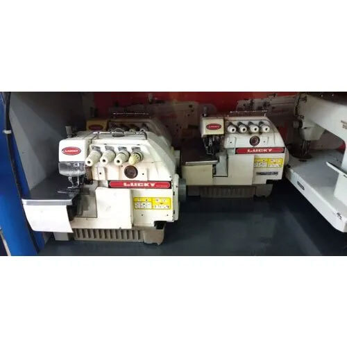 Used Over Lock Sewing Machine - Color: White