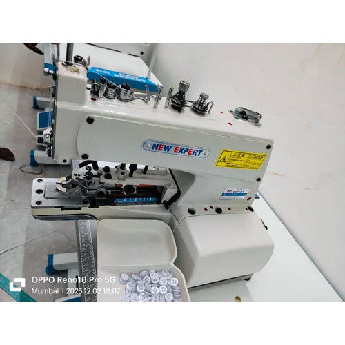 New Expert Kx 373 Button Chain Stitch Machine - Color: White