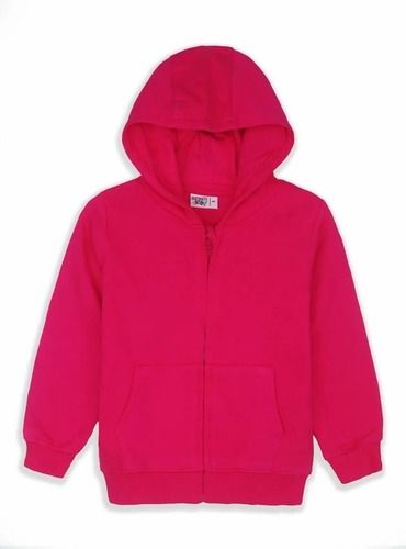 Girls Fuchsia Full Zipper Sweatshirt