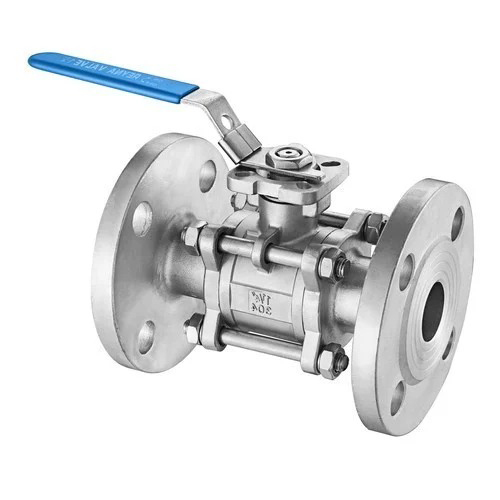 Three Piece Flange End Ball Valve - Color: As Per Requirement
