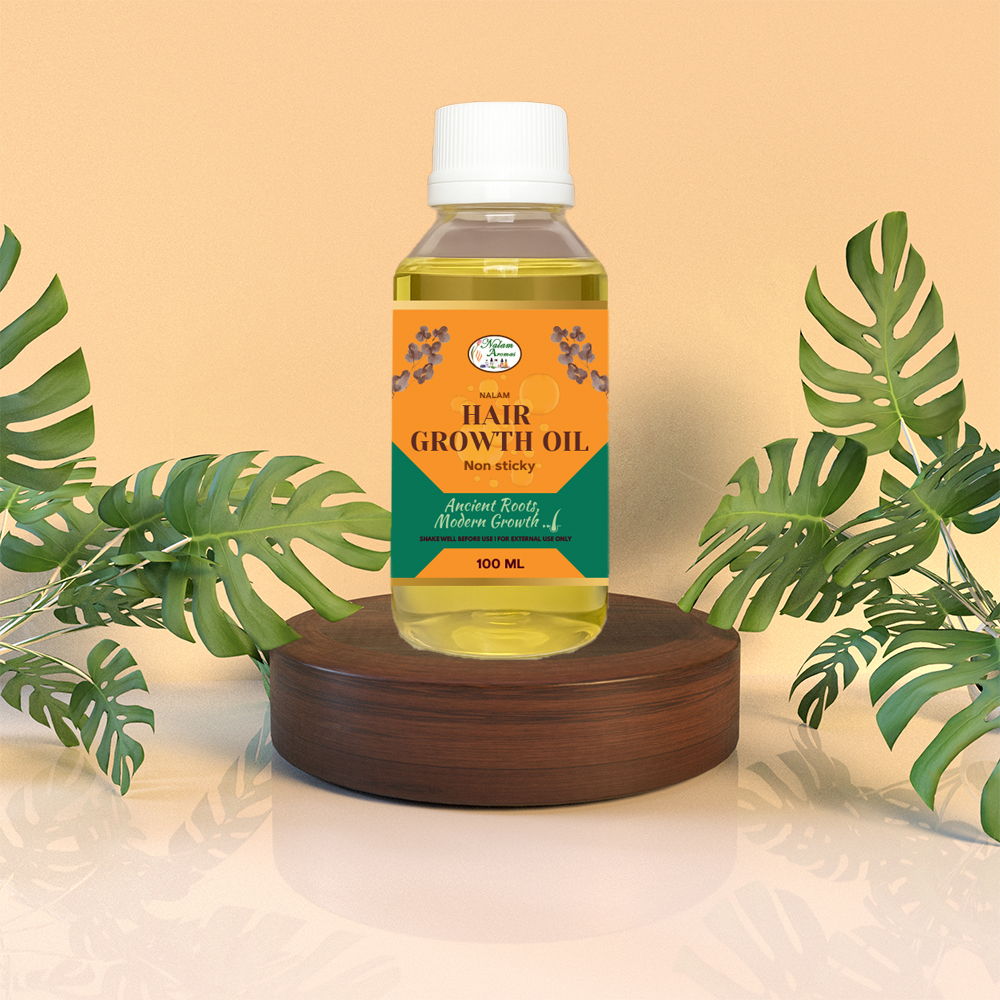 Nalam Hair Growth Oil - Herbal Formula, 100 Milliliter Volume | Reduces Hair Fall, Promotes Healthy Hair Growth, Suitable for All Hair Types