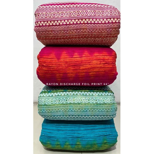 Soft-textured Rayon Discharge Foil Print