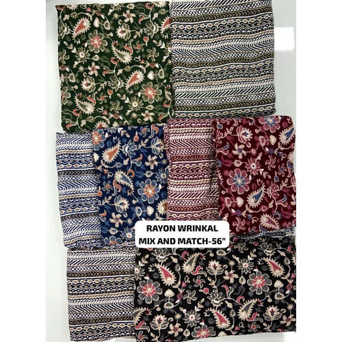 Rayon Wrinkle Prints Fabric