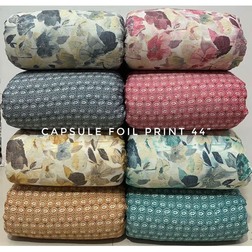 Multicolour Rayon Capsule Foil Print Fabric