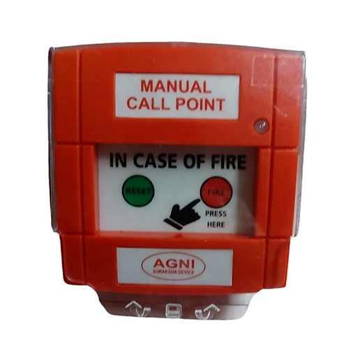 Manual Call Point - ABS Material, 85x85x50 mm , Red Color with 24V Power Input and Alarm
