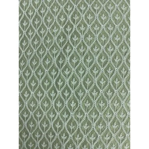 Schiffli Embroidered Cotton Fabric - Color: Light Green