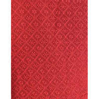 Red Georgette Chikan Embroidered Fabric