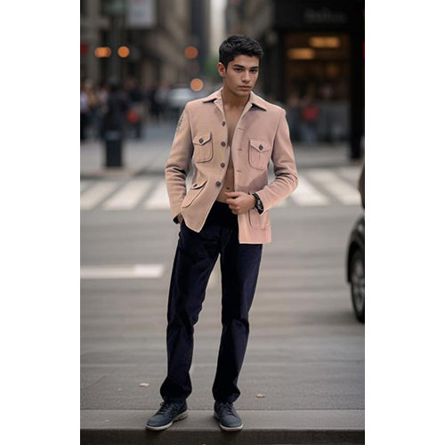 Men Casual Coat - Feature: Dry Cleaning