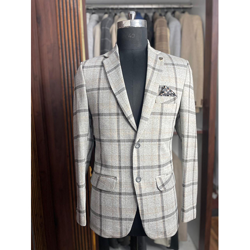 Men Striped Blazer - Feature: Dry Cleaning