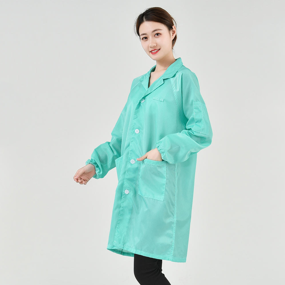 Knee Length Anti Static Apron - Durable Polyester Material, Esd Resistance, Professional Blue Color, Ideal For Commercial Use