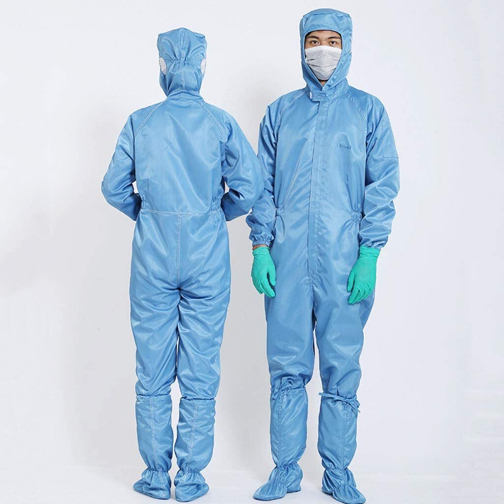Knee Length Anti Static Apron - Durable Polyester Material, Esd Resistance, Professional Blue Color, Ideal For Commercial Use