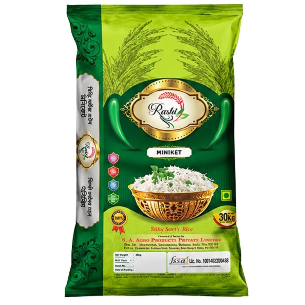 Miniket Silky Sortex Rice - Long Grain Silky Texture, High Purity, Nil Moisture Content, Organically Cultivated for Distinct Aroma