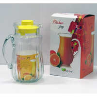 Pitcher Glass Jug - Glass, 1 Litre Capacity, Transparent Color | Plain Finish, Various Size Options, Cylindrical Shape, Various Glass Thickness