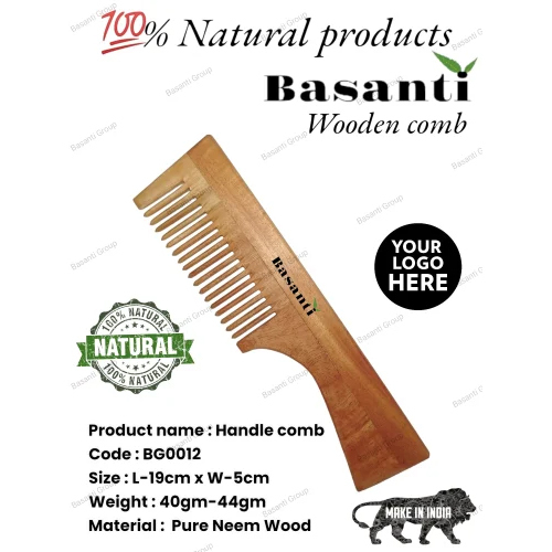 BG0012 Neem Wood Hair Comb