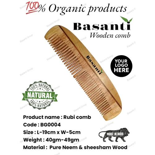 BG0004 Classic Neem Wood Hair Comb