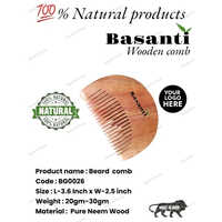 Neem Wood Beard Comb - Solid Brown Design | Perfect Grooming Tool For Men