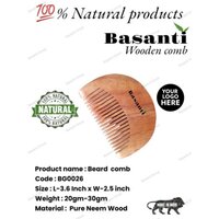 Neem Wood Beard Comb - Solid Brown Design | Perfect Grooming Tool For Men