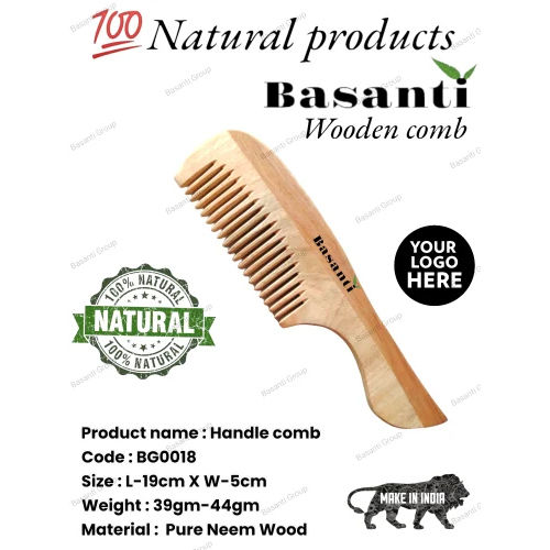 Bg0018 Wooden Combs With Handel - Color: Brown