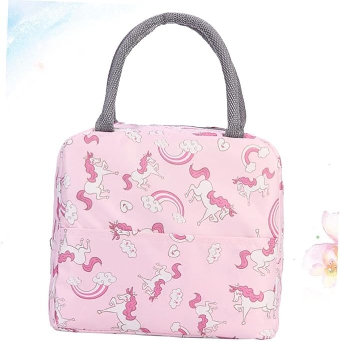 Mitsico Unicorn Pink Lunch Bag Handbag Picnic Carry Bag Camping Food Bag Insulatee Food Bag