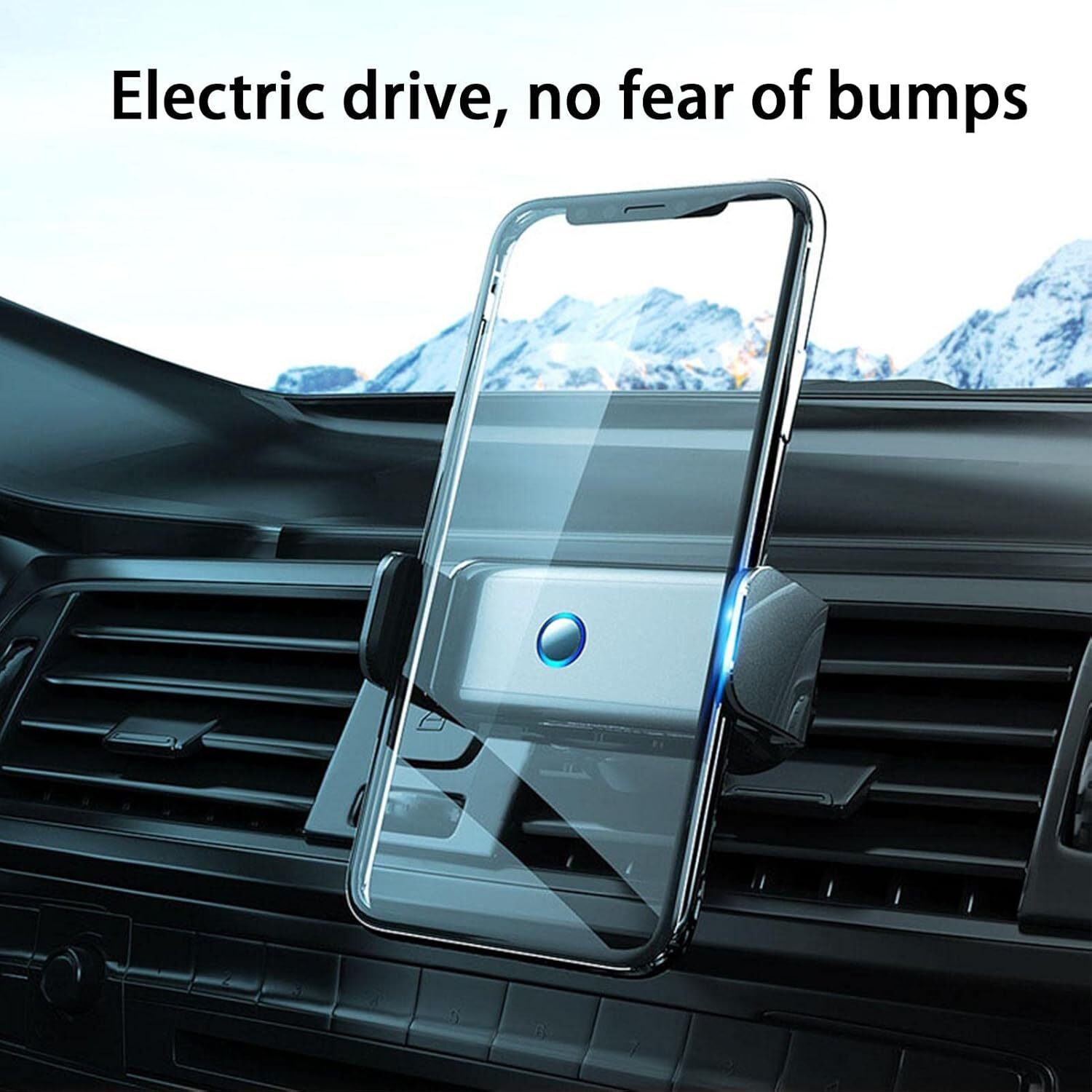 Phone Holder For Car Matte Texture - Aviation Aluminum Alloy & Abs, 3x2.3x1.3 Inches | 360-degree Adjustable, One-handed Use, Sturdy High-density Rubber Clamp