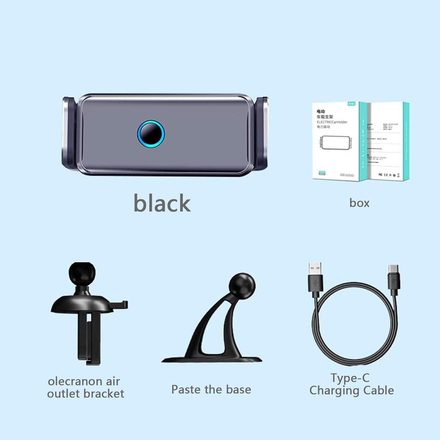 Phone Holder For Car Matte Texture - Aviation Aluminum Alloy & Abs, 3x2.3x1.3 Inches | 360-degree Adjustable, One-handed Use, Sturdy High-density Rubber Clamp