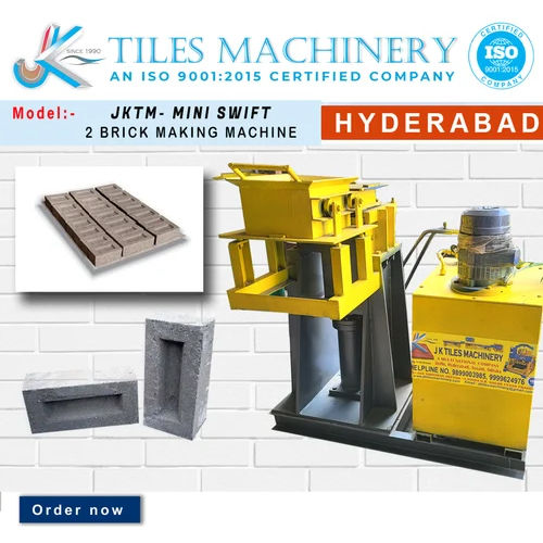 Semi Automatic Brick Making Machine - Yellow, 1 Year Warranty | Industrial Use, No Computerized Features