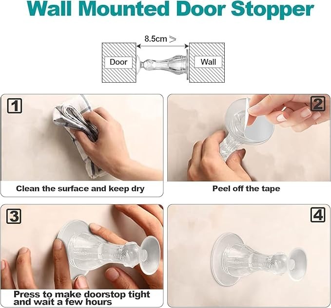 Mitsico Door Stopper, Silicone Transparent Door Stopper, Self Adhesive Door Stopper, Door Stopper Rubber