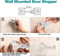 Mitsico Door Stopper, Silicone Transparent Door Stopper, Self Adhesive Door Stopper, Door Stopper Rubber