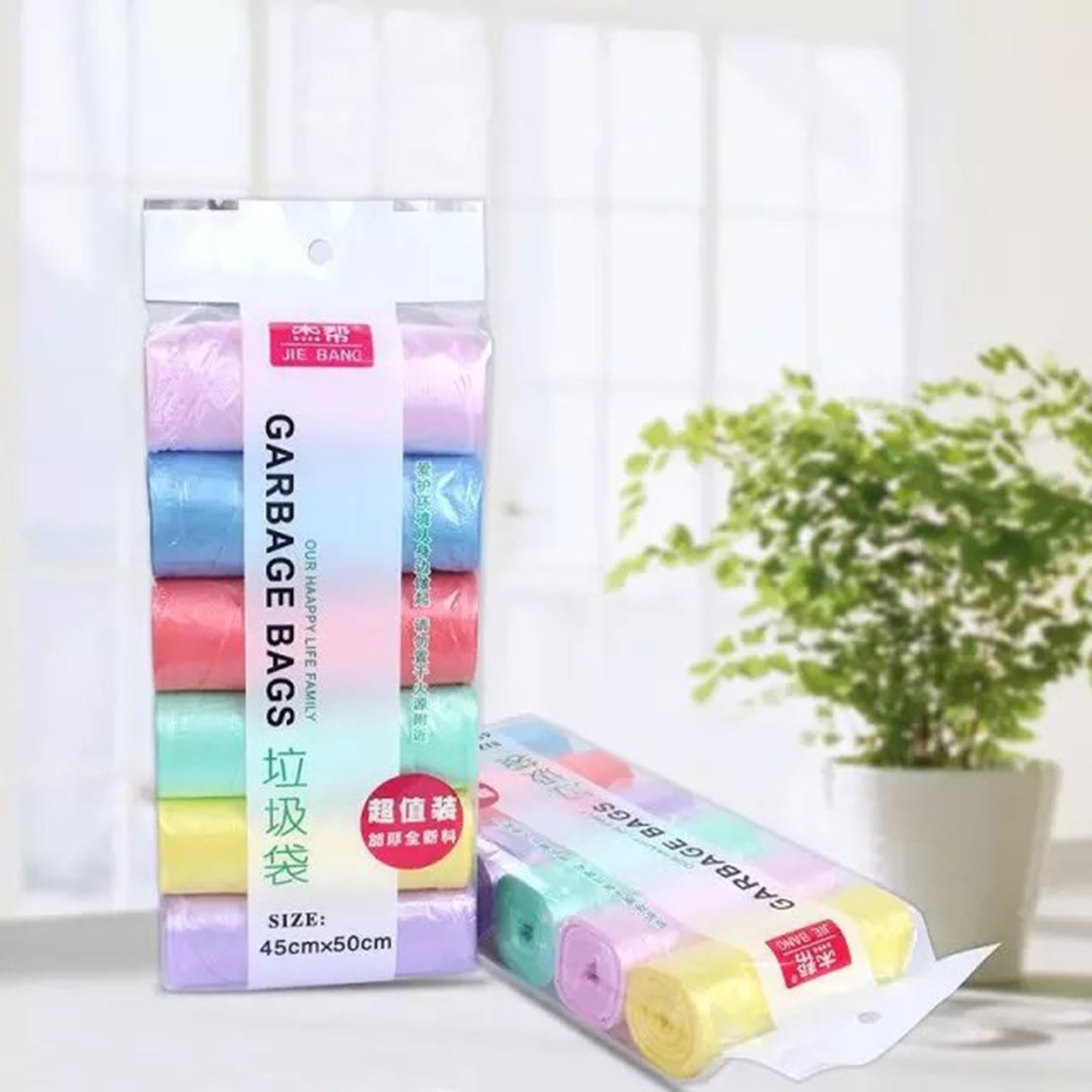 Mitsico 6 Roll Garbage Bag - Hdpe Material, Free Size, Multicolor | High-quality, Leak-proof Design, Break-point Tear For Easy Disposal