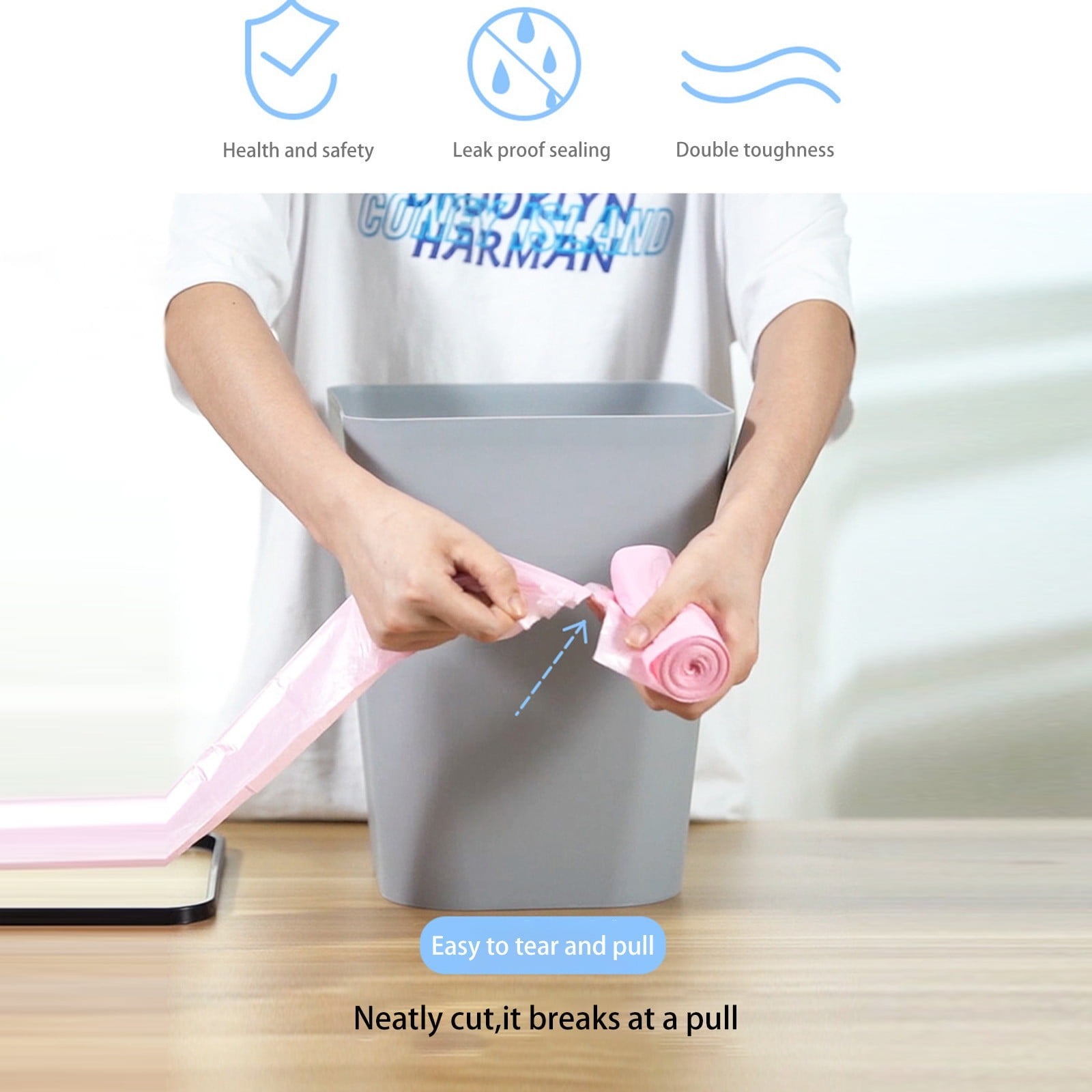 Mitsico 6 Roll Garbage Bag - Hdpe Material, Free Size, Multicolor | High-quality, Leak-proof Design, Break-point Tear For Easy Disposal