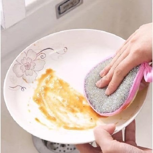 Mitsico 5 pcs Double Sides Cleaner Kitchen Sponge Double-Sided Multicolor Cleaning Sponge Pot Pan Dishwashing Sponge Reusable Household Cleaning Tools Dishwashing Brushes(Multicolor)