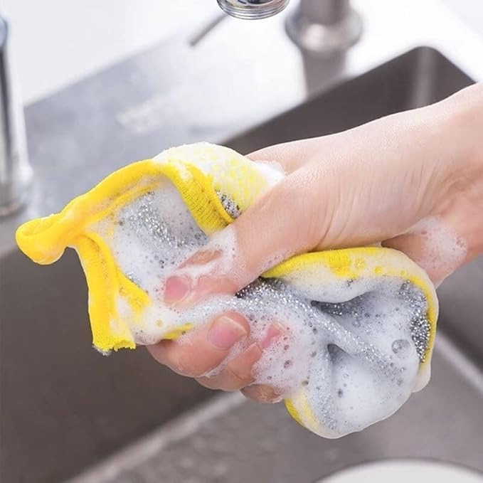 Mitsico 5 Pcs Double Sides Cleaner Kitchen Sponge Double-sided Multicolor Cleaning Sponge Pot Pan Dishwashing Sponge Reusable Household Cleaning Tools Dishwashing Brushes(multicolor)