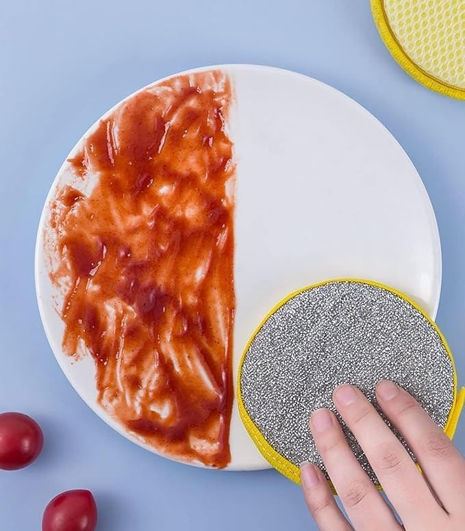 Mitsico 5 Pcs Double Sides Cleaner Kitchen Sponge Double-sided Multicolor Cleaning Sponge Pot Pan Dishwashing Sponge Reusable Household Cleaning Tools Dishwashing Brushes(multicolor)