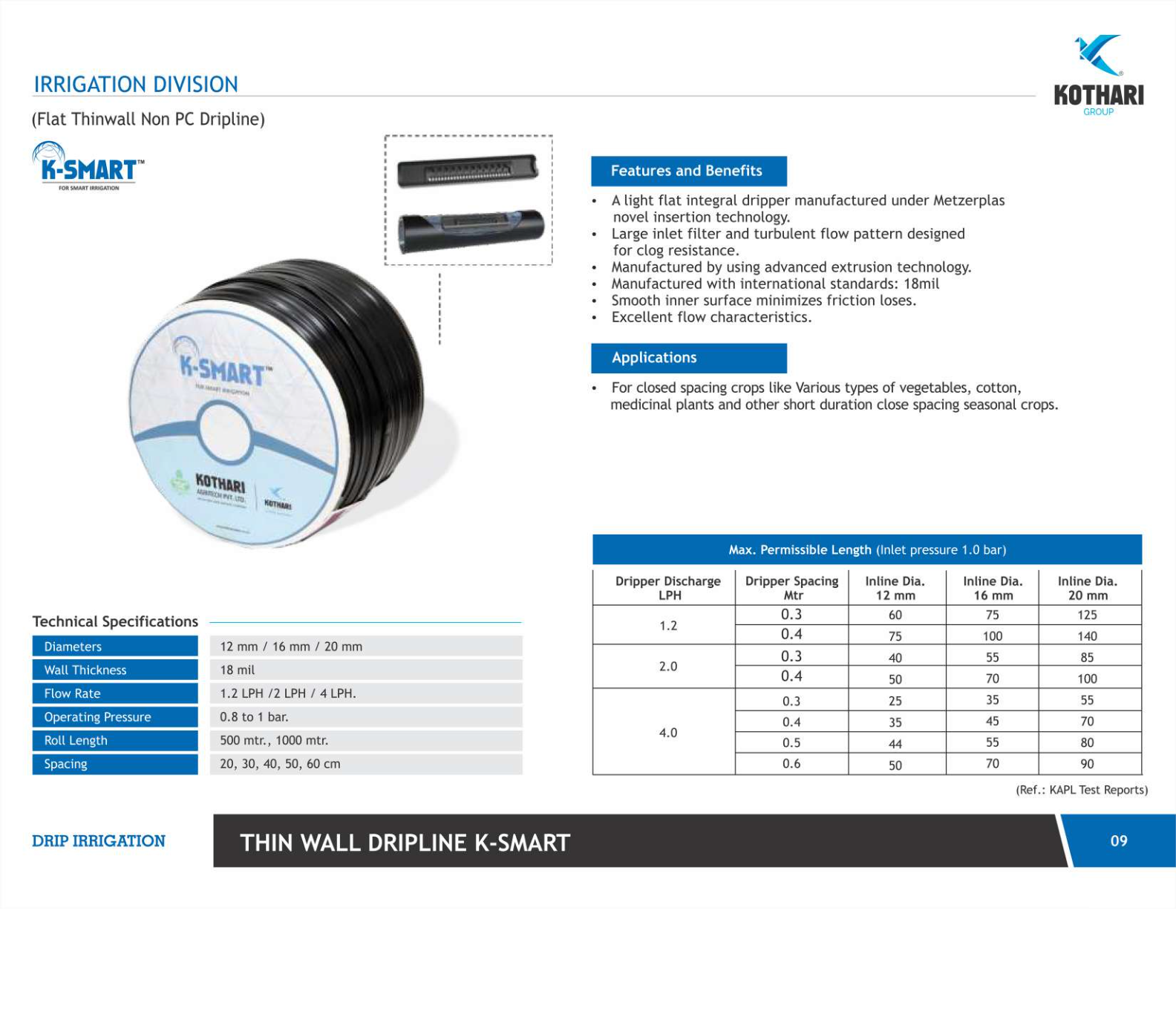 K-Gol Emitting Pipe - 6511IIDKGE000020  - ISI Dripline Gol