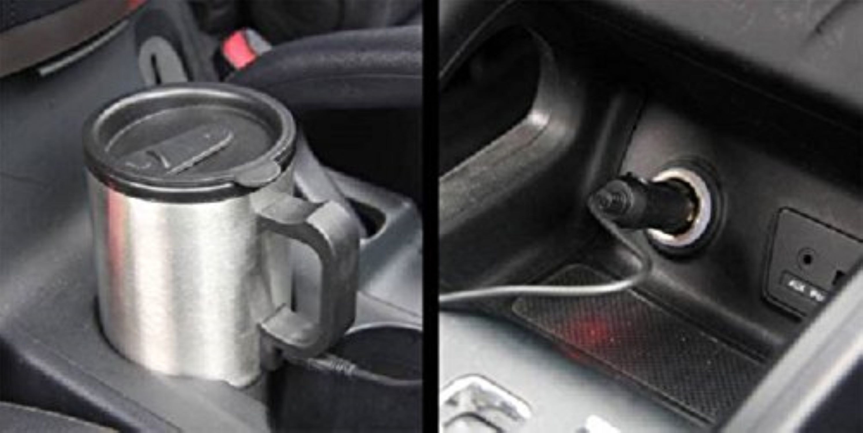 Car Coffee Mug - Stainless Steel, 16x9x9 Cm | 450 Ml Capacity, Plug Pin Car Adapter, Leak-proof, Easy Open Twist Top, Durable Design