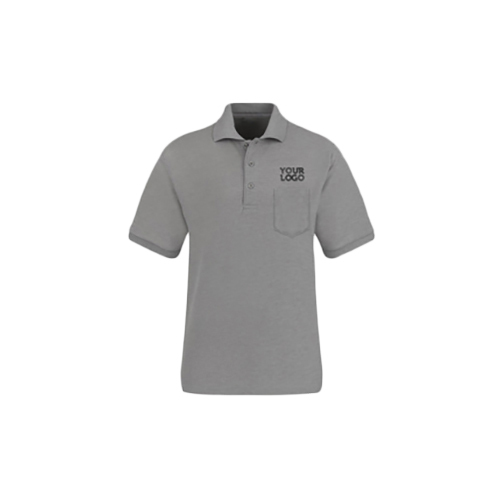 Grey Cotton Polo T Shirt