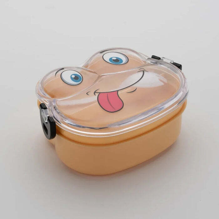 Double Layer Froggy Shape Lunch Box With Spoons