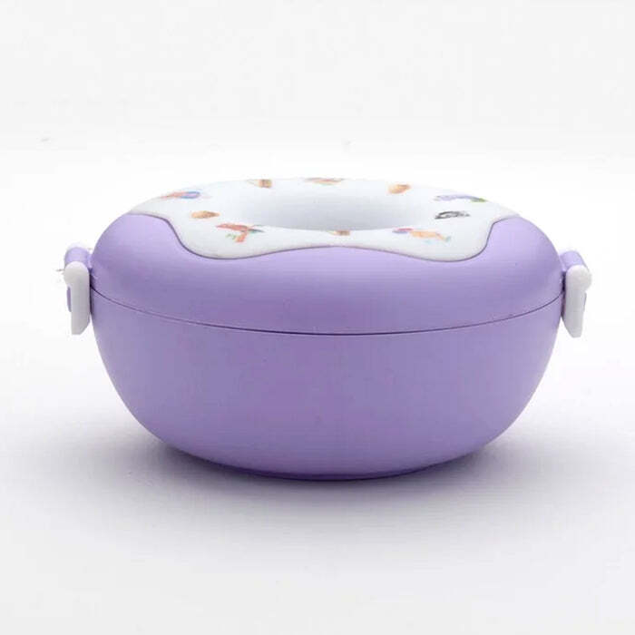 Donut Shaped Double Insulated 3 Compartment Lunch Boxs