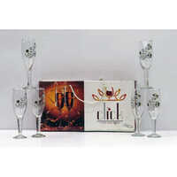 ClickWine Glass Set - Glass, Various Sizes | Transparent Color, Printed Finish, 6-Piece Set, Various Thickness Options Available